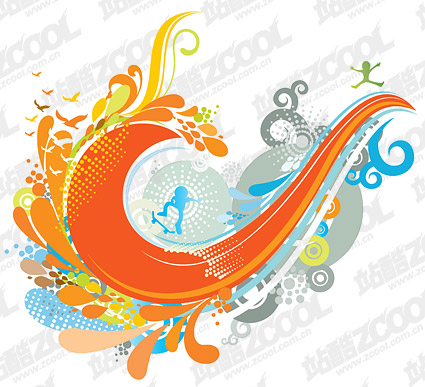 The theme of the tide wave vector design material