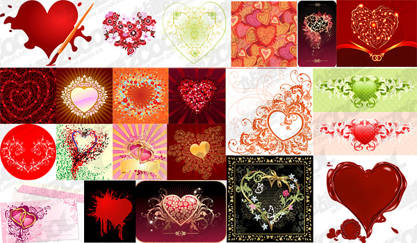 the heart-shaped theme vector
