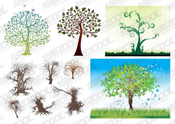 деревья шаблон вектор