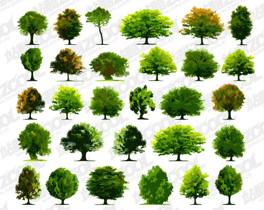Известен брой дървета вектор материал