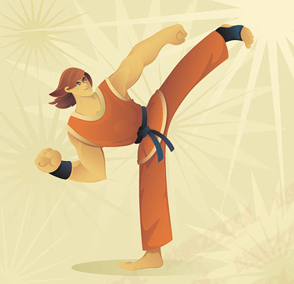 Taekwondo कार्टून चरित्र वेक्टर