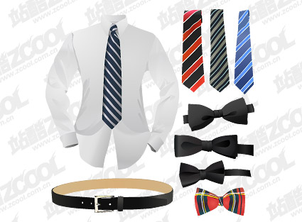 Matériau de vecteur chemise et cravate de ceinture