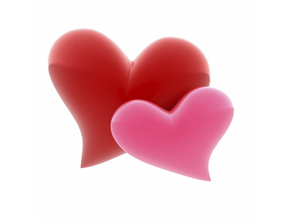 ภาพ 3 มิติรูปหัวใจวัสดุ