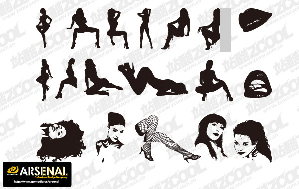 Go Media production trend vector material Set13-sexy girl