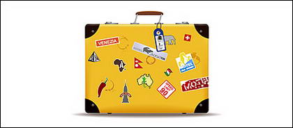 Matériau de vecteur de valise jaune