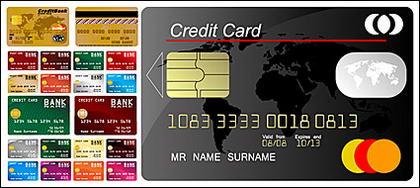 Matériau de vecteur de modèle de carte de crédit multiples