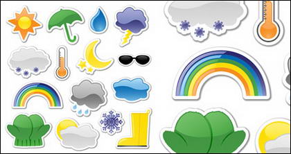 Vinhetas de vetor do ícone estilo weather material
