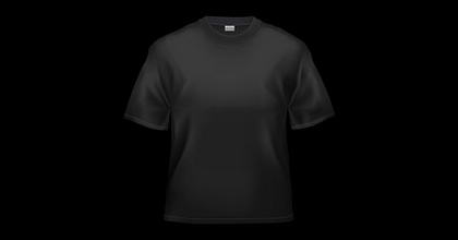Blank hitam T-shirt gambar bahan