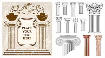 Matériau de colonnes classiques de style européen modèle vectoriel