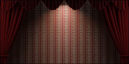 赤いカーテンと壁の画像素材の大陸のパターン