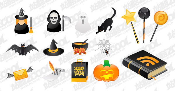 Halloween icono material de vectores