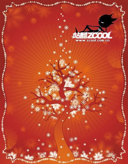 Winter trees and snow vector material