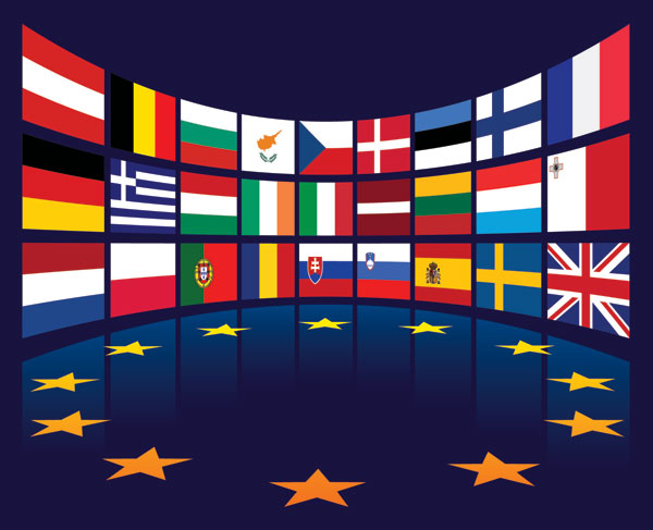 Bandera de la UE de vectores de material