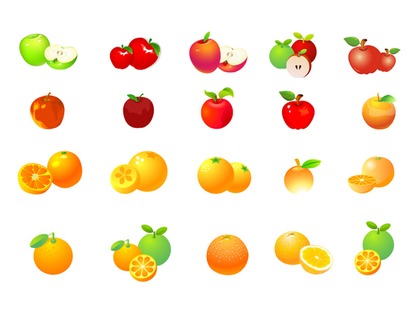Ябълки портокали, вектор