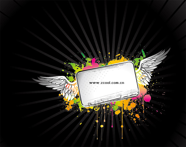 The tide of ink vector wings bulletin board material