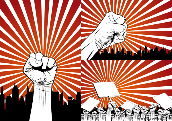 Fists protest Series Vector material