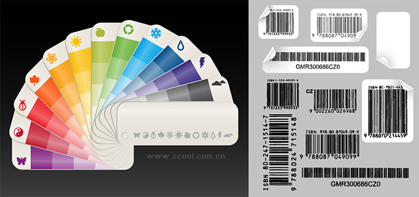 Цвет бумаги карта с штрих-кода векторного материала