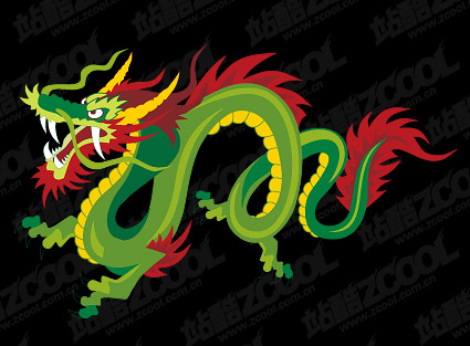 चीनी ड्रैगन वेक्टर रंग सामग्री