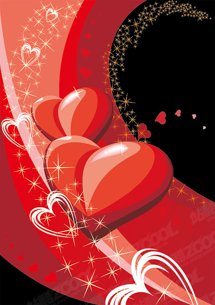 Three-dimensional heart-shaped vector material