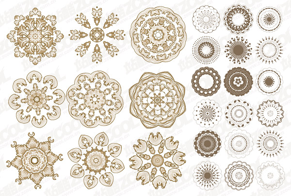 古典的な円形パターン ベクトル材料の数