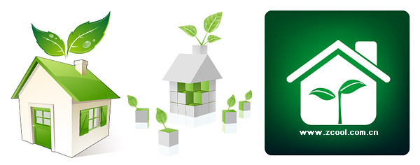 Green house icon vector material