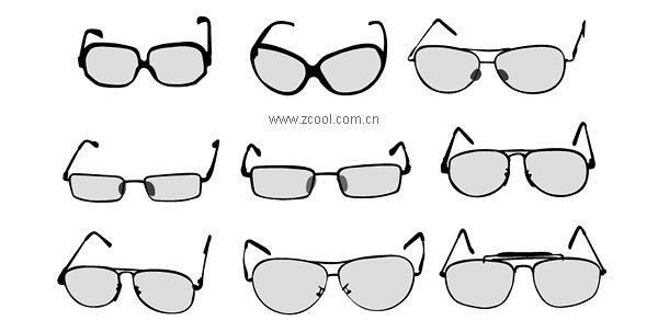 Número de vectores de material de gafas