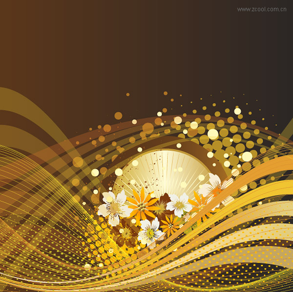 Flower background vector lines and movement of the material