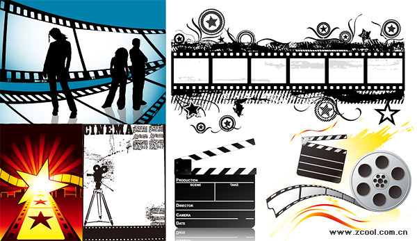 the theme of the film material vector