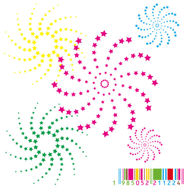 Rotación de estrellas de material de barra de vectores de color