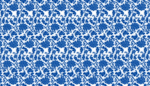 Porcelana azul y blanca, vector de patrón de porcelana azul y blanca