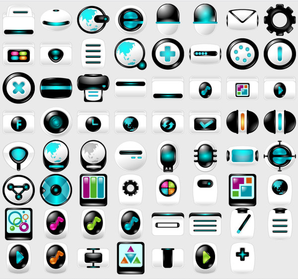 Biru komputer berteknologi tinggi bahan PNG ikon