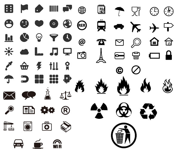 Utility marking of small icons vector