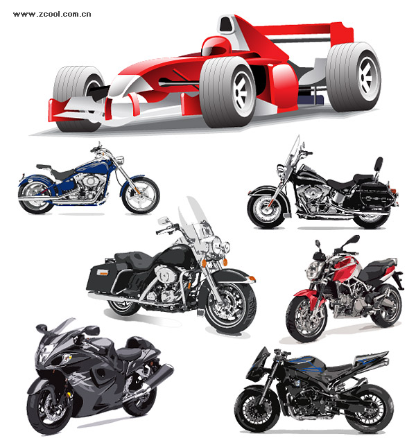 Motorrad-Auto-Vektor-material