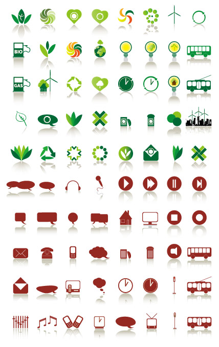80 simples ícones vetoriais material