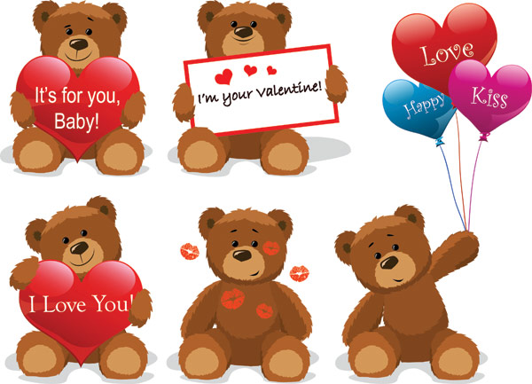 Love teddy bear Vector material