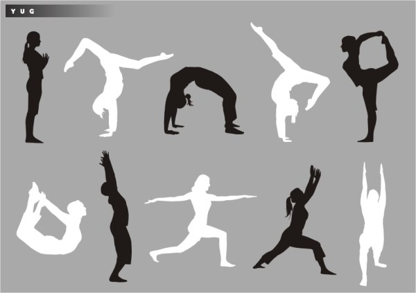 Vecteur de silhouette de yoga