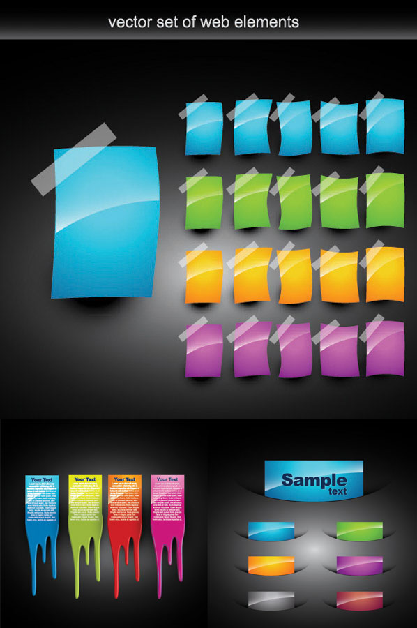 Vector de coloridos elementos decorativos de diseño web