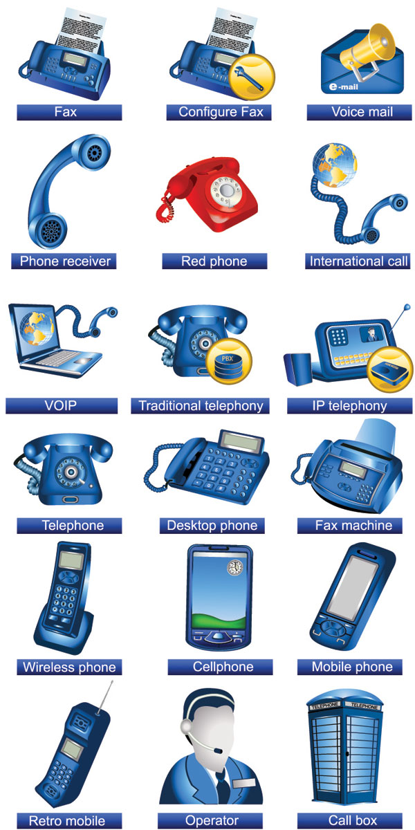 Kommunikationsmglichkeiten Icons - Vektor