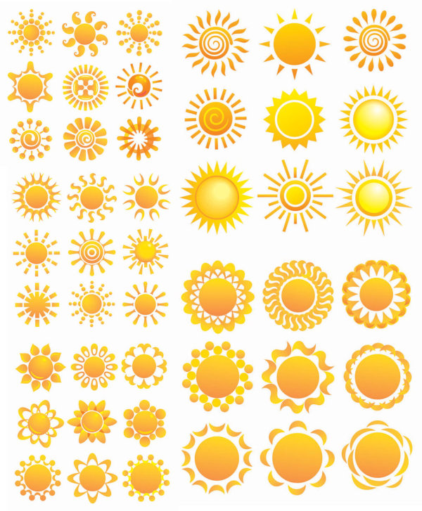 Разнообразие от слънчоглед модели - вектор