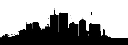 Città degli Stati Uniti, New York silhouette Vector