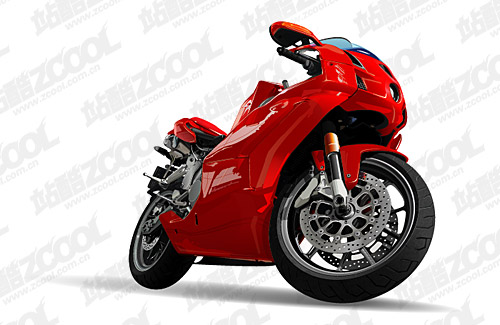 rouge vif de dessin vectoriel de moto.