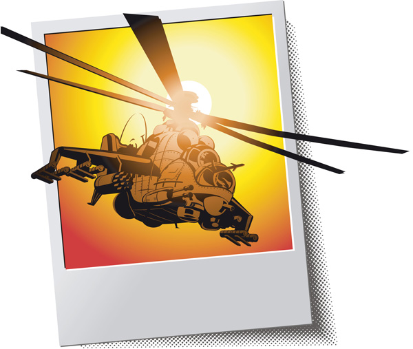 Combat hélicoptères - Apache - vecteur