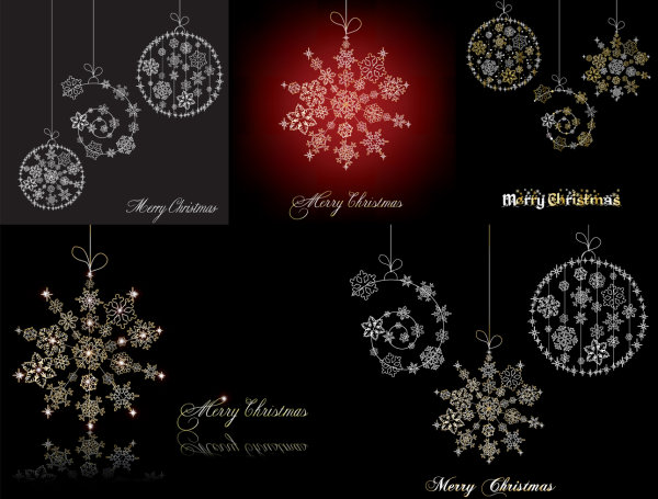 Snowflake ornaments vector