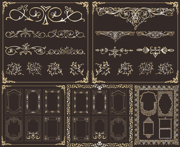 Material retro frame elements vector