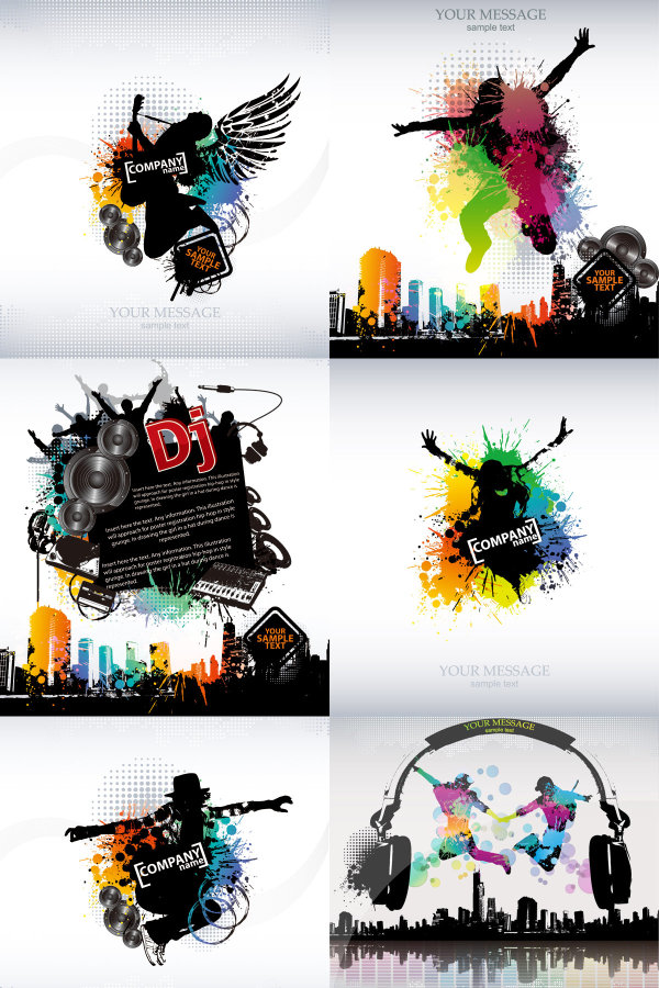 Tide music vector posters