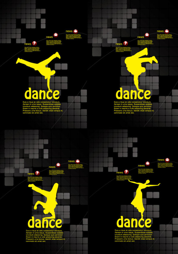 Tanzen Thema Poster-Vorlage-Vektor-material