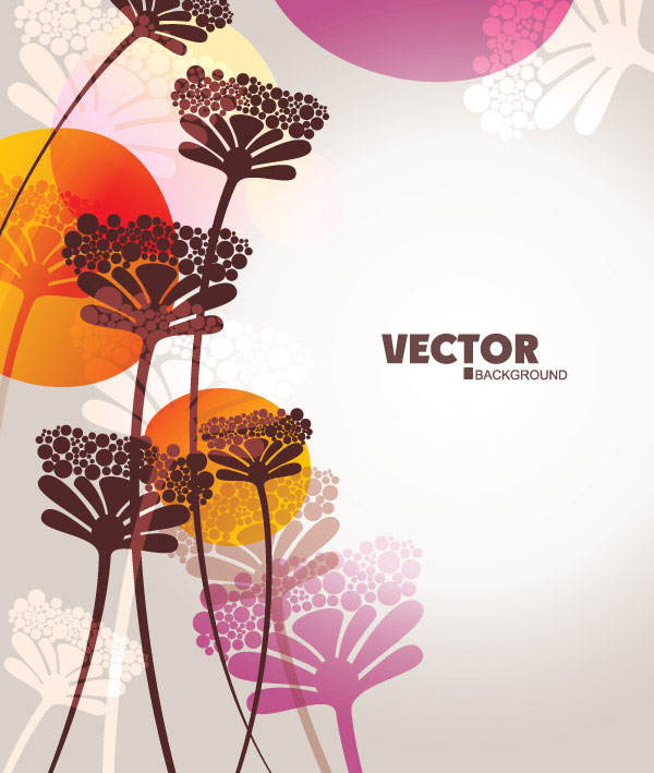 Прекрасна цветя вектор материал -4