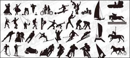 Векторен silhouettes на различни спортове действие материал -2