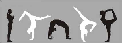Vector silueta de yoga