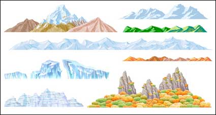Hermosas montañas de vectores de material